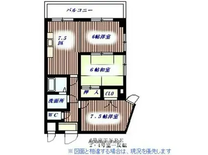 クォーレ羽衣(3DK/4階)の間取り写真