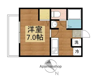 ファミーユヒラオカE棟(1K/2階)の間取り写真