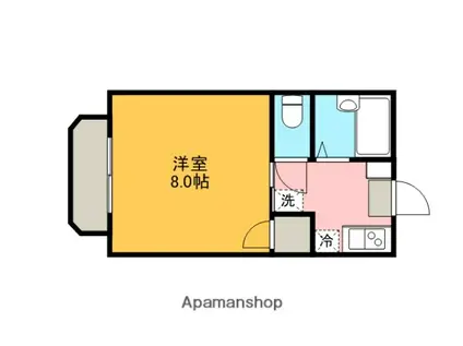 アルビレオC棟(1K/2階)の間取り写真