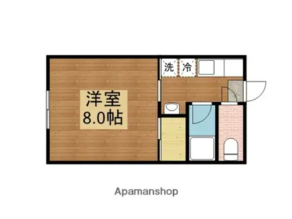 西条コーポ北館(1K/1階)の間取り写真