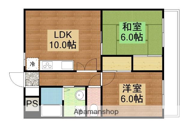 エルドラードA番館(2LDK/2階)の間取り写真