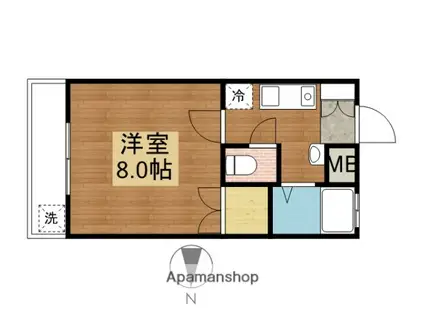 フローレンス椿(1K/1階)の間取り写真