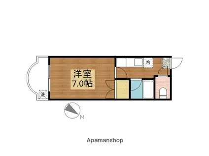 シャルム(1K/2階)の間取り写真