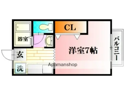 サンライフ市地A(1K/1階)の間取り写真