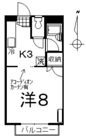 サニーコート(1K/2階)の間取り写真