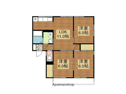 セジュールMINA C(3LDK/1階)の間取り写真