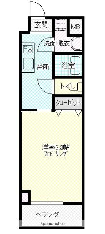 ブールバールセゾン(1K/7階)の間取り写真