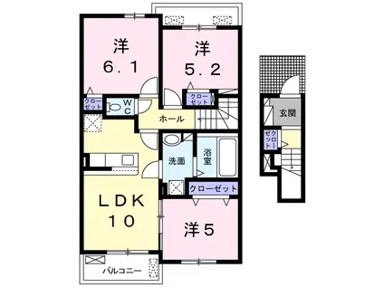 ルミナスⅢ(3LDK/2階)の間取り写真