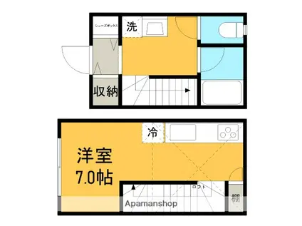 CASA COZY寺家駅前(1LDK/1階)の間取り写真