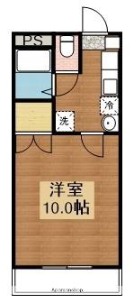 マンションリュウⅠ(1K/1階)の間取り写真
