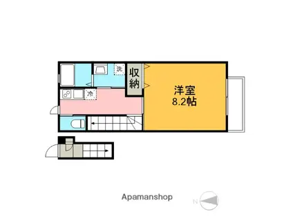 PINO COLLINA(1K/2階)の間取り写真