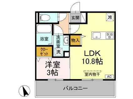 山陽本線 寺家駅 徒歩11分 3階建 築2年(1LDK/3階)の間取り写真