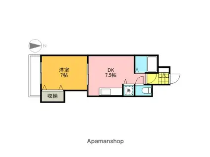 ミッションデルタ(1DK/8階)の間取り写真