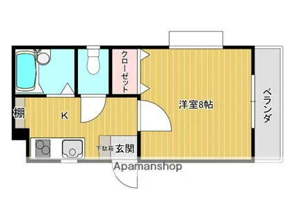 セレーノ祇園(1K/1階)の間取り写真