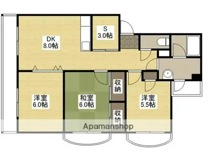大地マンション(3SDK/1階)の間取り写真