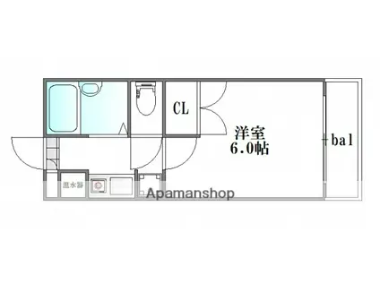 ウエストサイドアベニュー(1K/5階)の間取り写真