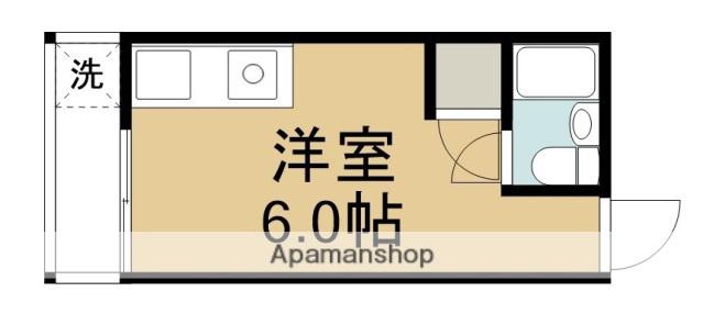 サンリビングⅡ(ワンルーム/2階)の間取り写真