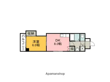 メゾン・ド・佐伯(1DK/2階)の間取り写真