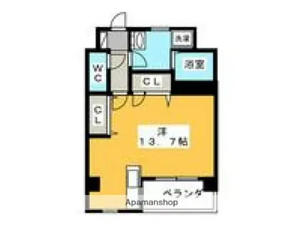 MARINE ウエスト(ワンルーム/2階)の間取り写真
