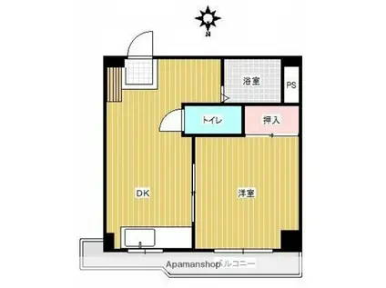 コーポ国泰寺(1DK/7階)の間取り写真