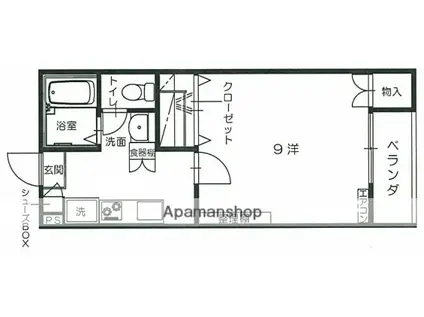 CHIEN BLEN(1K/1階)の間取り写真