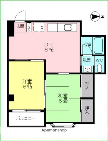 クオレ舟入(2DK/3階)の間取り写真