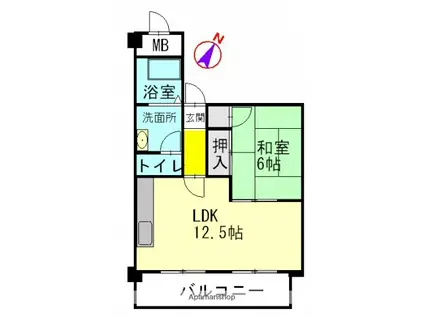 カオルハイム(1LDK/7階)の間取り写真
