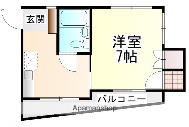 コーポミワ1(1K/3階)の間取り写真
