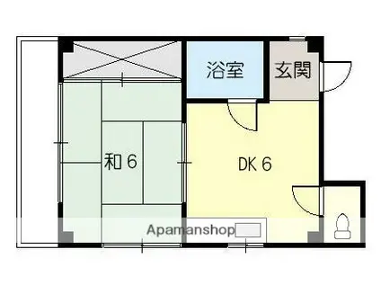 沖本ビル(1DK/3階)の間取り写真