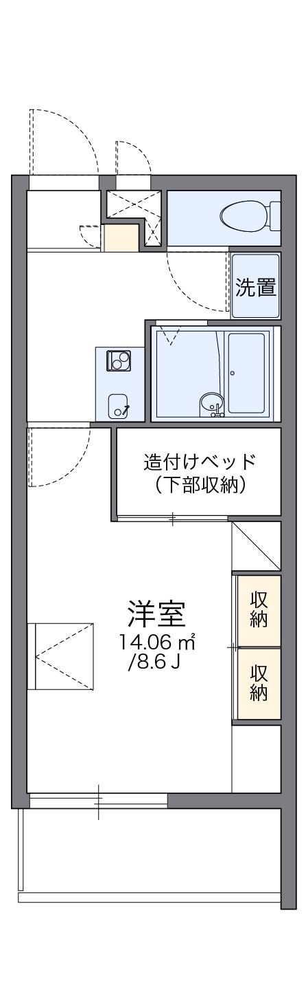 レオパレスFRIENDSⅡ(1K/1階)の間取り写真
