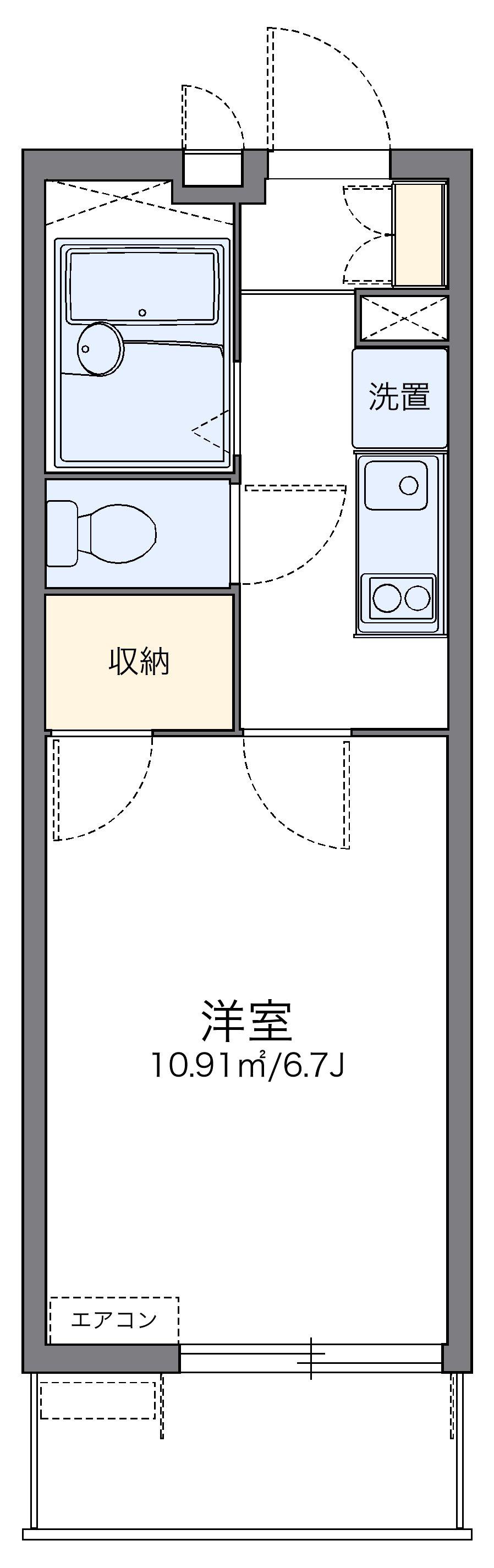 レオパレスコモディタ(1K/2階)の間取り写真