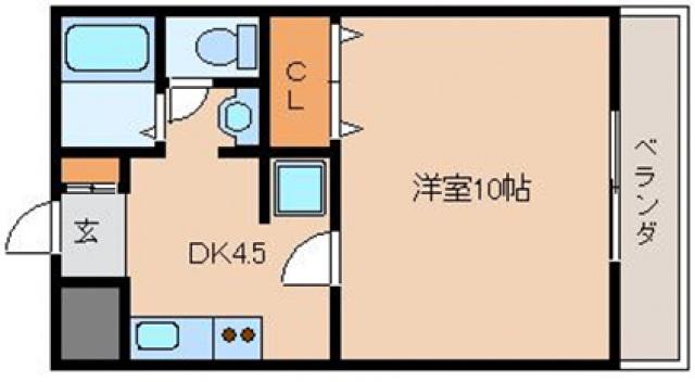 フリックコートSYО(1DK/3階)の間取り写真