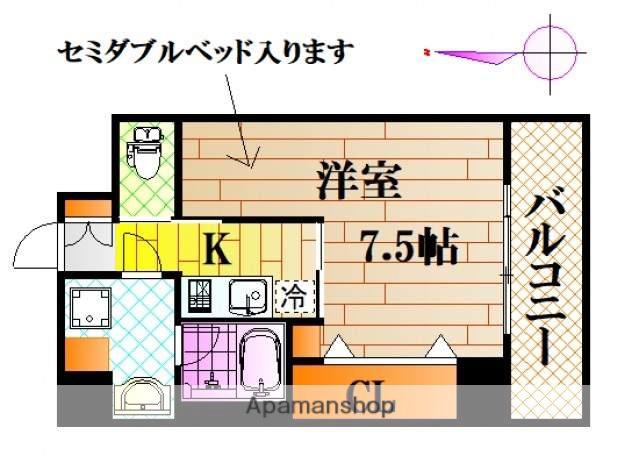 CASA EN Ⅱ(1K/8階)の間取り写真