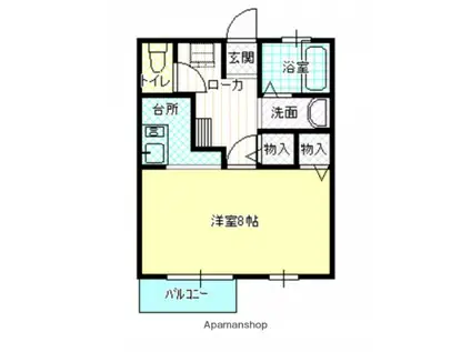 テラスグリーンヒルA棟(1K/1階)の間取り写真