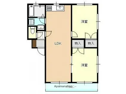 グレイス戸坂B棟(2LDK/2階)の間取り写真