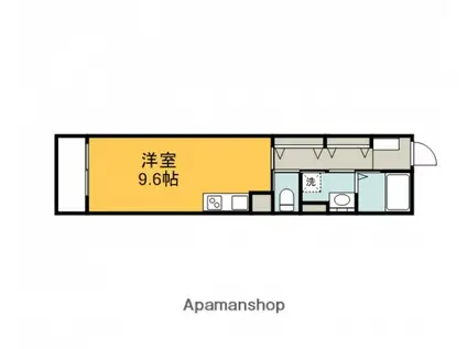 オークランドヒルズ仁保南(ワンルーム/3階)の間取り写真