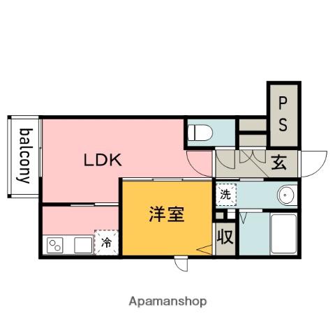 月光南観音五番館(1LDK/1階)の間取り写真