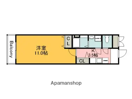 コンフォート緑井(1K/1階)の間取り写真