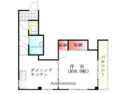 藤井ビル(1DK/2階)の間取り写真