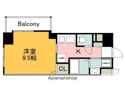 S-RESIDENCE宇品5丁目Ⅰ(1K/6階)の間取り写真