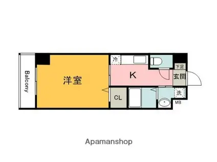 S-RESIDENCE宇品5丁目Ⅰ(1K/6階)の間取り写真