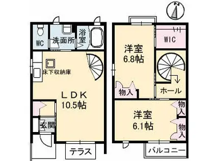 フィオレンテ D棟(2LDK)の間取り写真