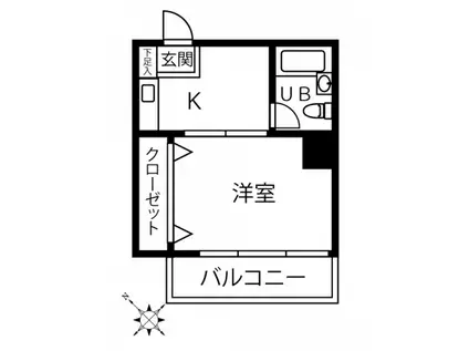 アクティブパレス比治山通(1K/7階)の間取り写真