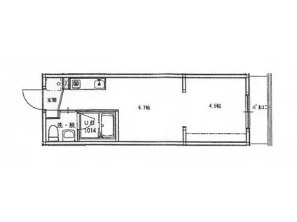グラバーヒル尾長東(ワンルーム/3階)の間取り写真