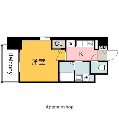 S-RESIDENCE国泰寺町一丁目(1K/10階)の間取り写真