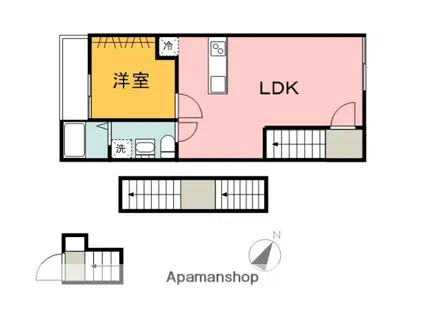 PABLO戸坂 A棟(1LDK/3階)の間取り写真