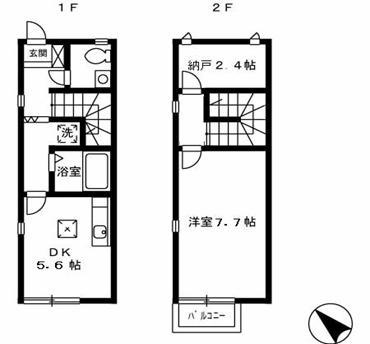 エクレール雲願寺 B棟(1SDK)の間取り写真