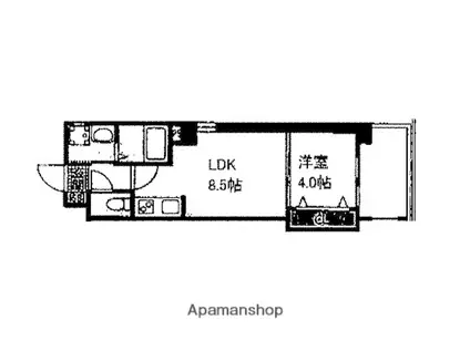 パレグレース己斐本町(1LDK/8階)の間取り写真