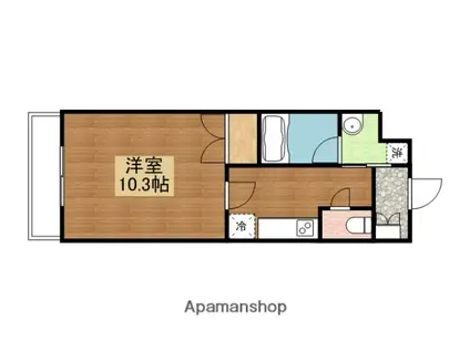 エルドラード中央5番館(1DK/3階)の間取り写真