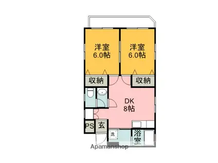ファミールM(2DK/3階)の間取り写真